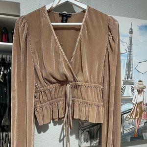 Brown/Tan long sleeve blouse